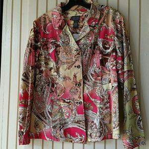 Chico's Additions Brand New Golden Scrolls Jacket